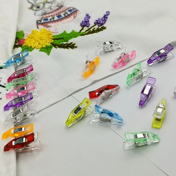 

50pcs/lot Tape Bias Maker DIY Job Foot Case Supplies Plastic Clip Hemming Sewing Tools Sewing Accessories DIY Crafts