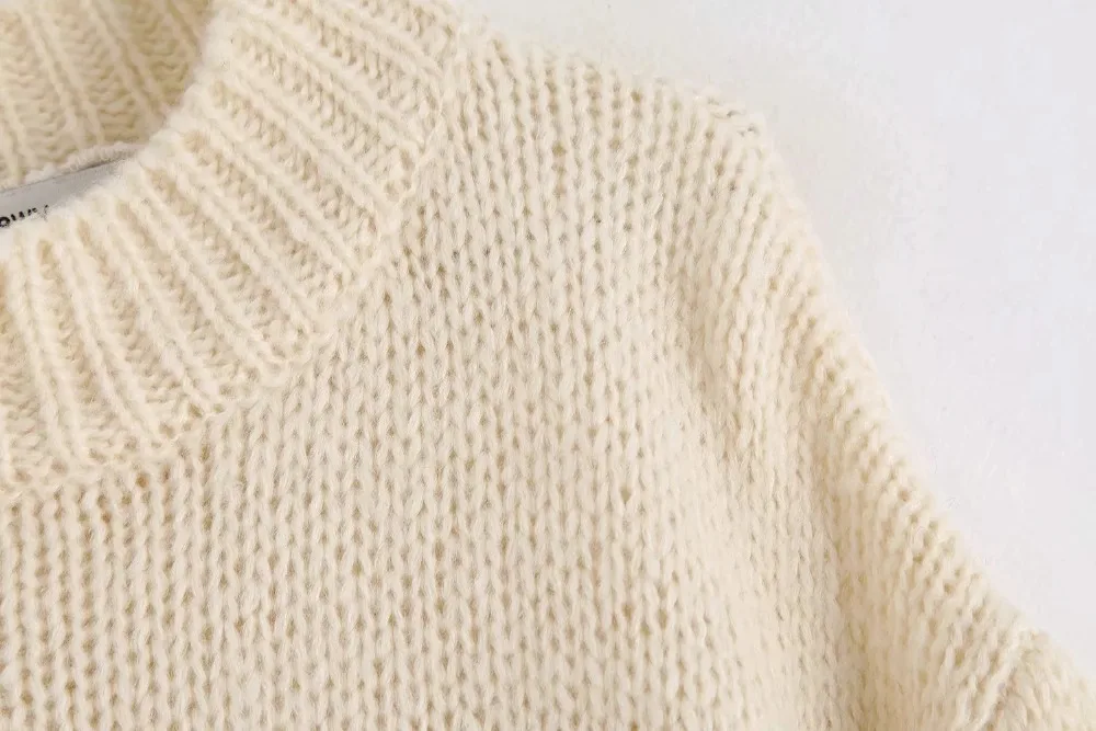 Увядшие Зимние Свитера Женские Английские простые однотонные винтажные с круглым вырезом оверсайз мохер pull femme свитера женские пуловеры Топы