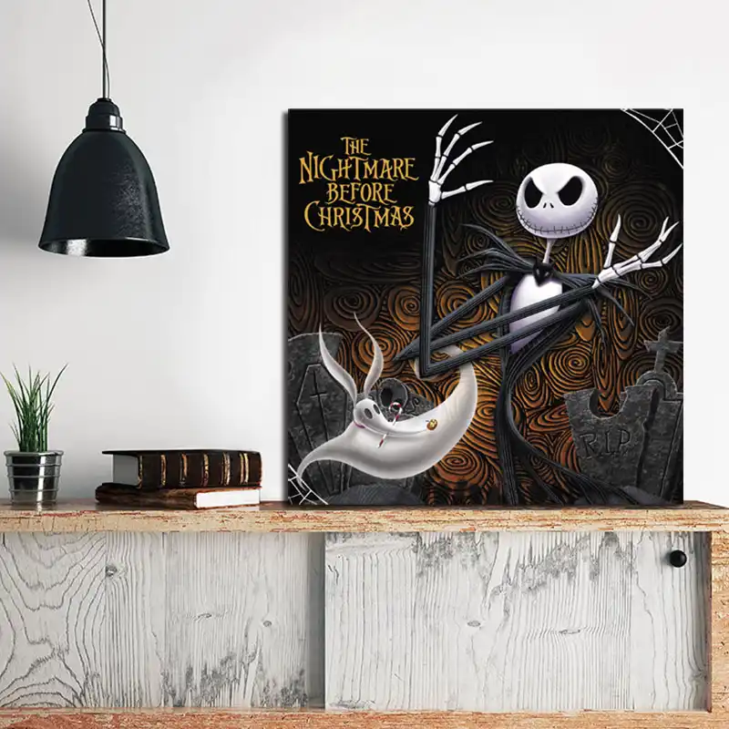 映画ナイトメアー ビフォア クリスマス壁紙ミニマリストの芸術キャンバスポスターの絵の壁絵プリント家の寝室の装飾 絵画 書道 Aliexpress