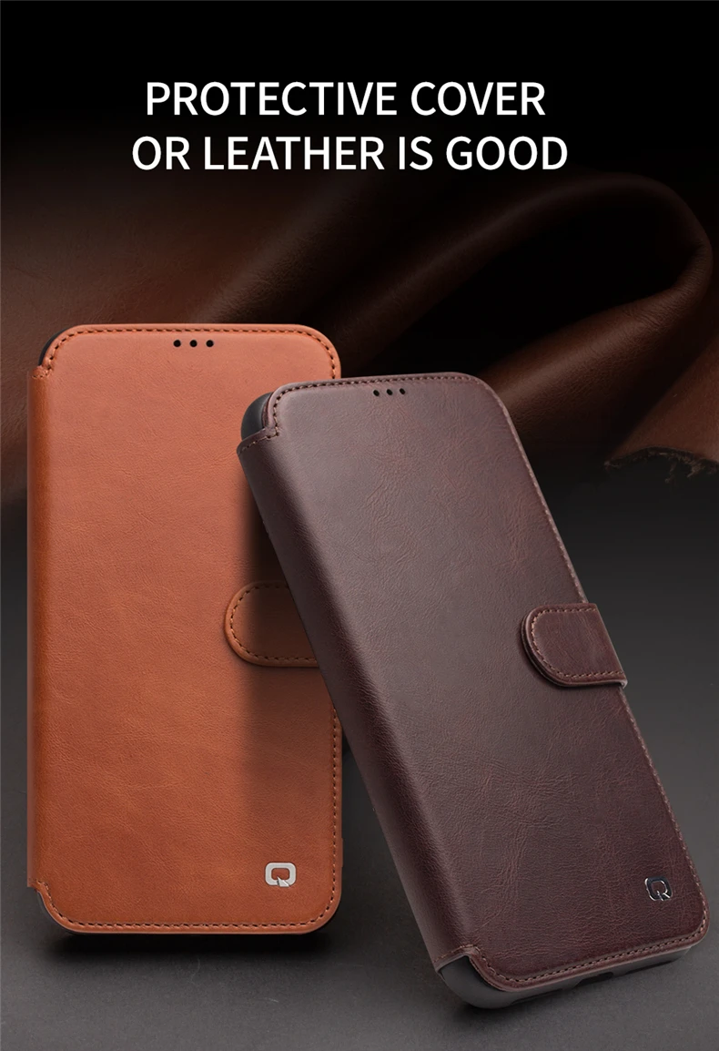 QIALINO бумажник из натуральной кожи чехол для телефона iPhone11 Pro роскошный Слот для карт с кнопками ультратонкий откидной Чехол для iPhone 11 Pro Max