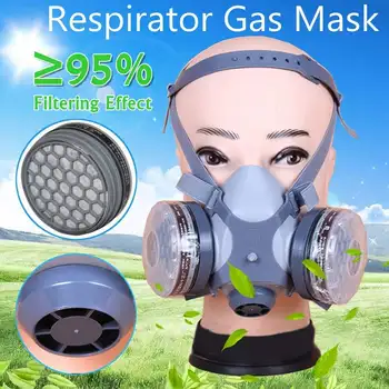 

Half Face painting spraying respirator gas mask protect dust mask for Safety Work Filter welding Spray protective anti pollution