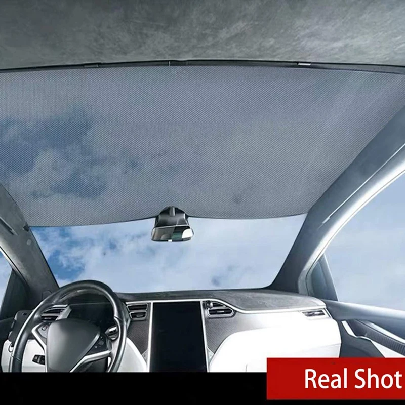  for Tesla Model X Front Windshield Sunshade Shade Foldable Magnet Mesh Side Car Window Heat Isolate