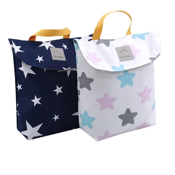 

Large Size Baby Stroller Diaper Organizer Reusable Waterproof Fashion Print Wet/Dry Bag Mummy Storage Bag Outdoor Nappy Bag