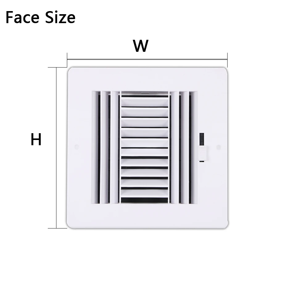 4-Way W" x H6" яркий белый пластик боковины/потолочный регистр решетка воздуха вентиляционная решетка аэрации решетка