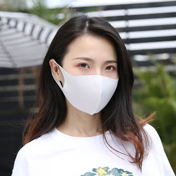 

Ice silk cotton Mouth Mask Breathable Unisex Face Mask Anti Pollution Face Shield Black White Pink Blue Mouth Mask 2020 new