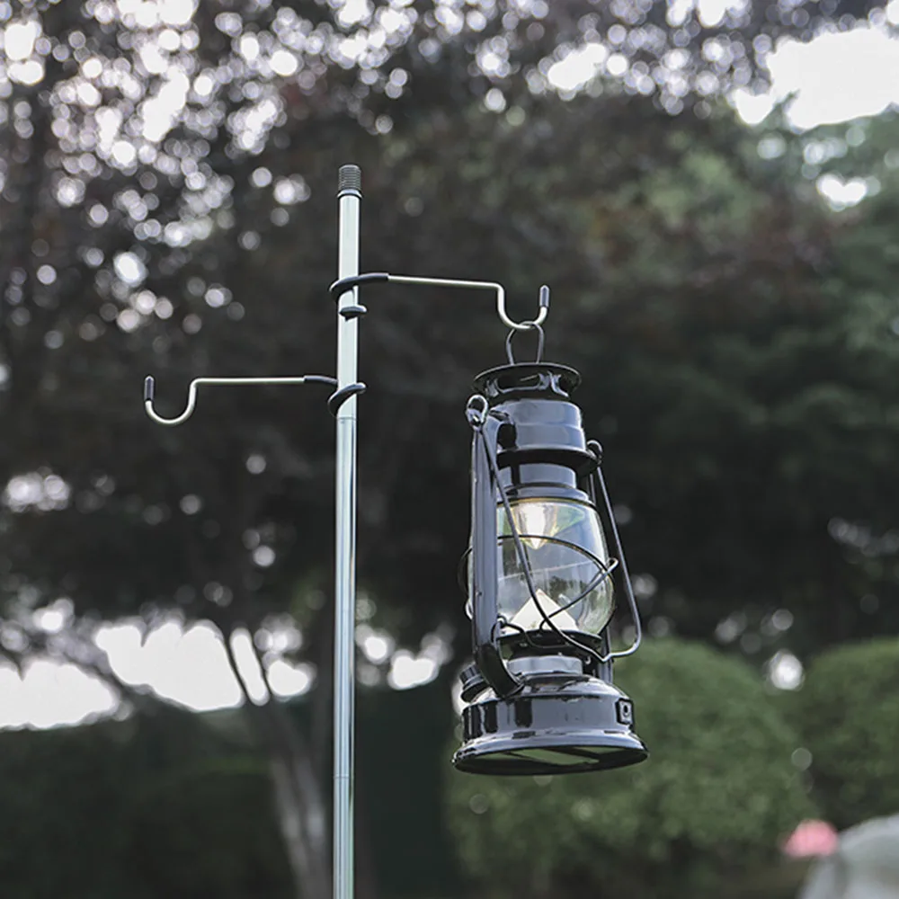 Tent Pole Lamp Holder Hook Camping Hunting Lantern Hanger Outdoor Stainless Steel Camping Portable Outdoor Elements