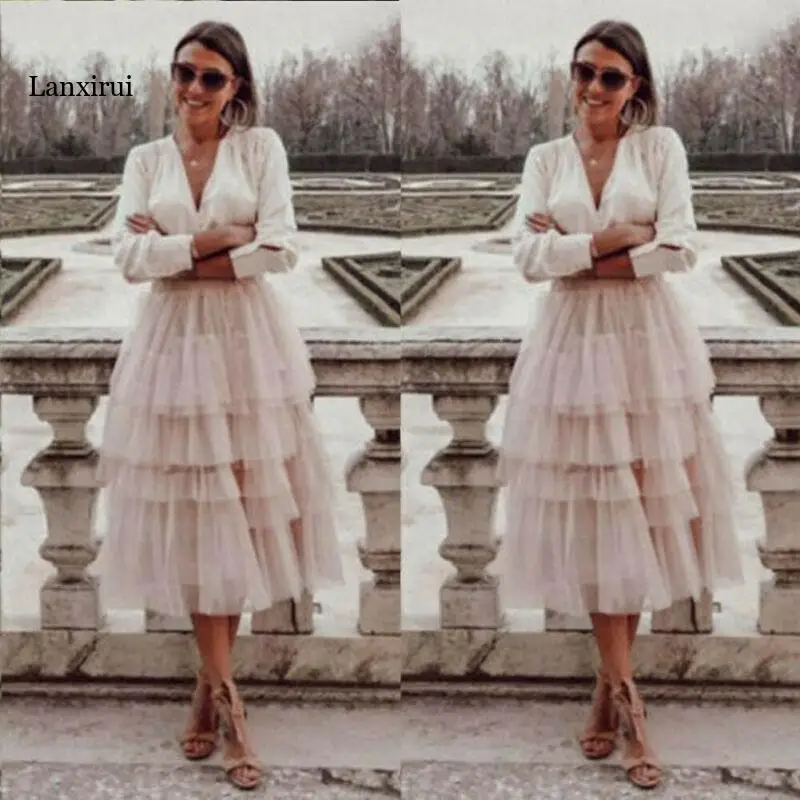 

Женские Необычные Юбки из тюля, модные эластичные юбки с высокой талией, Женская длинная сетчатая юбка