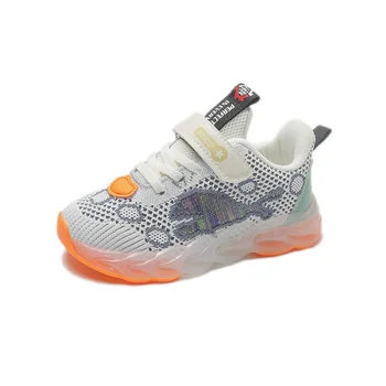 

2020 New Breathable Toddler Boy Sneakers Stretch Fabric Fashionable Baby Running Shoes Pink School Girl Sports Shoes Sneakers
