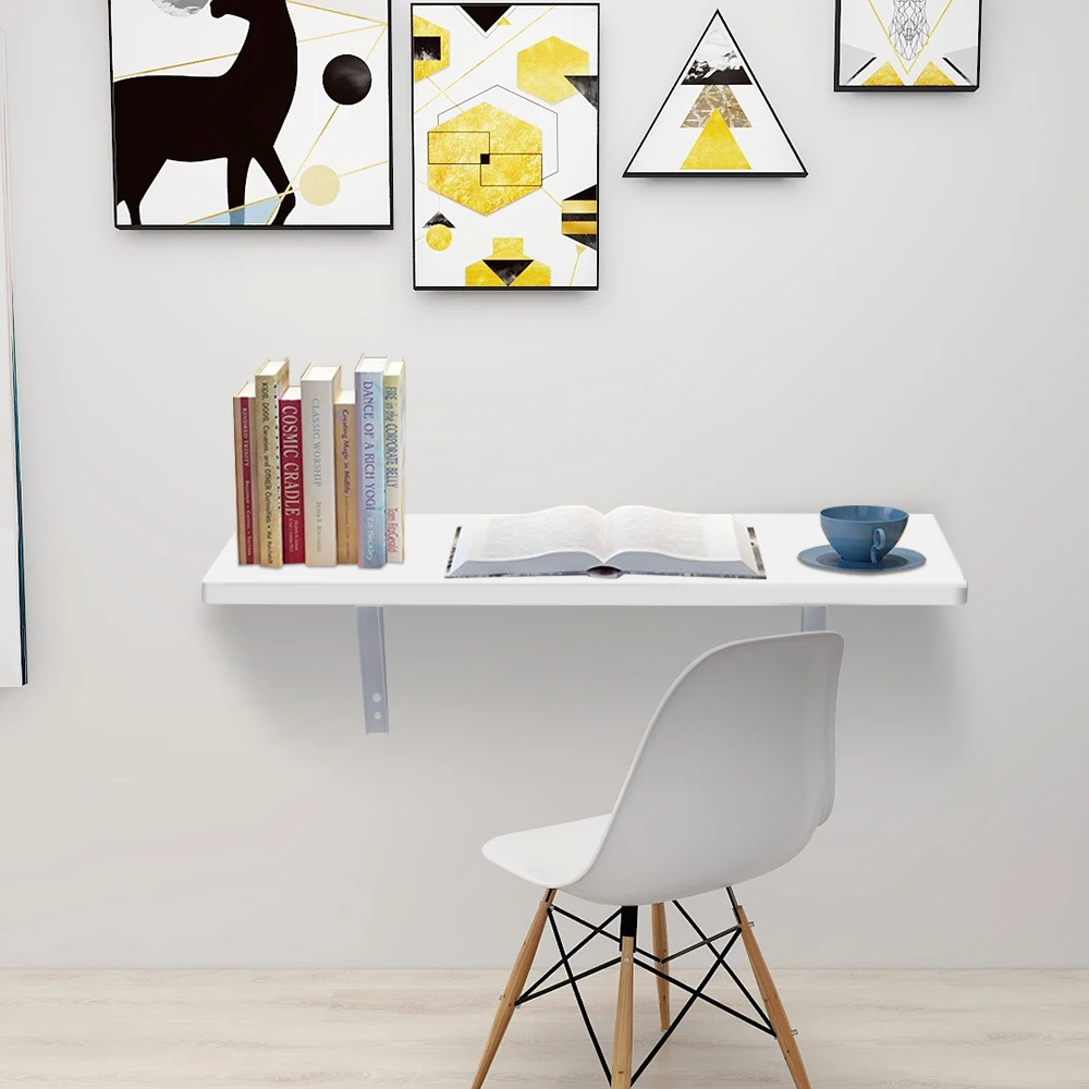 

Wall Mounted Floating Folding Table Desk for Office Home Kitchen 80 x 50cm Two Colors