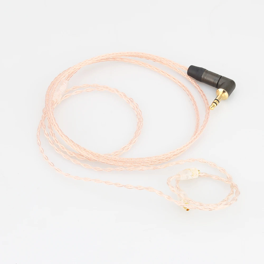 Free shipping HI End OCC Copper Headphone Upgrade Cable For SE535 SE425 SE315 1 2M With Right Angle 3 5MM Plug