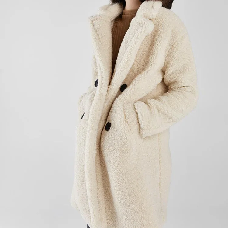 Оверплюс товаров, экспортируемых в Европу и США, женская новая стильная двубортная куртка в западном стиле из искусственного меха верблюда