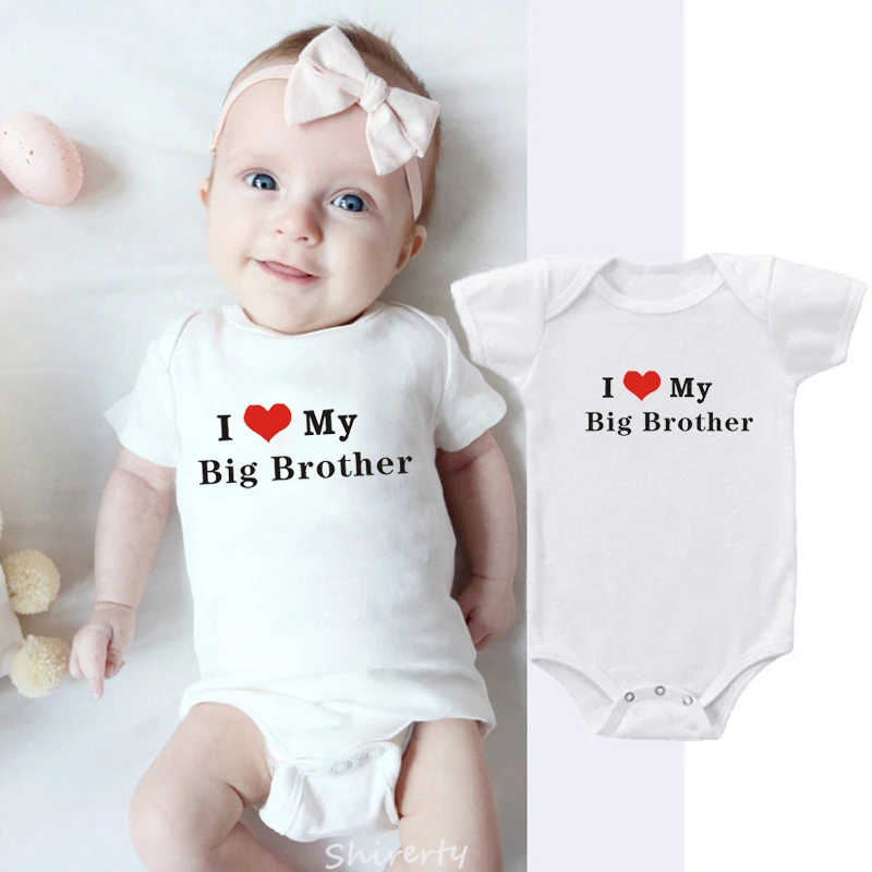 

I Love My Big Brother Baby Rompers Baby Boy Girl Clothes Cotton Infant Baby Jumpsuits Newborn Clothes 0-24M