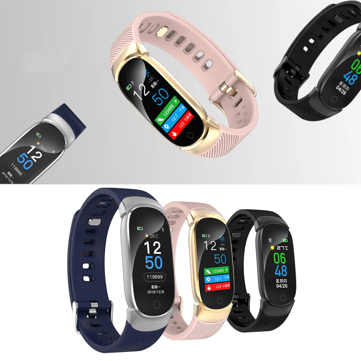 Free Shipping Smart Bracelet Waterproof Fitness Tracker Health Monitoring Smart Wristband Smartband Monitor Health Wristband