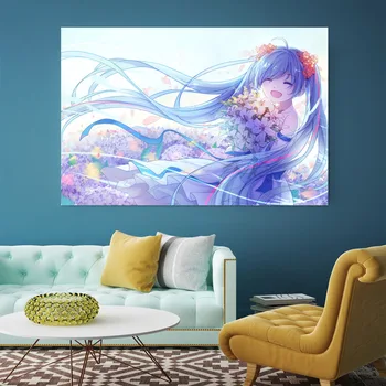 

[Self-Adhesive] 3D Hatsune Miku 171 Japan Anime Wall Stickers Mural Decal Wall Murals AJ WALLPAPER Belly