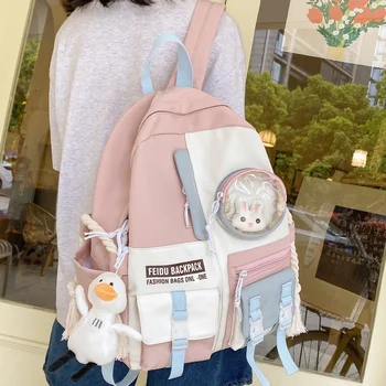 Female Harajuku Nylon Bag Kawaii Girl College Student Backpack Waterproof Fashion Ladies School Bag Book Women Cute Backpack New 3