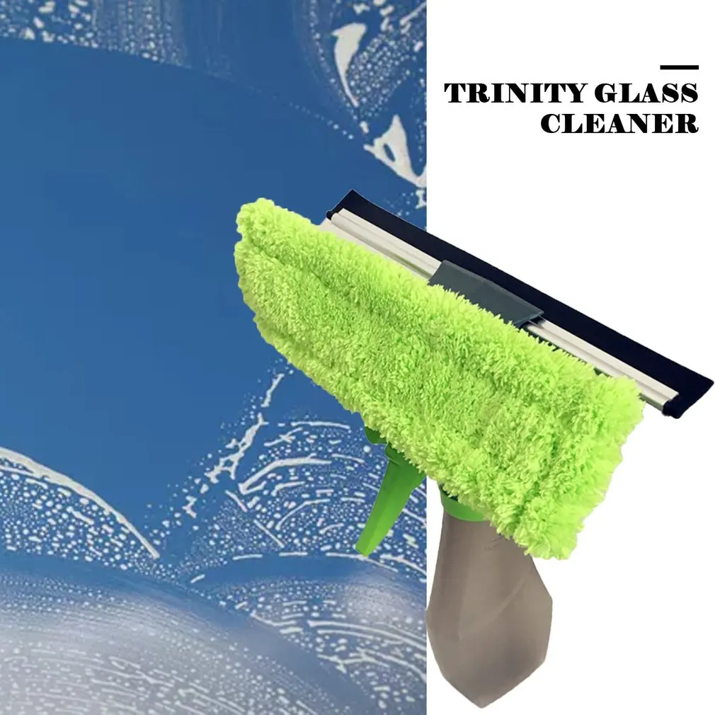 

3-In-1 Window Cleaner Tool Multipurpose Spray Window Glass Wiper Brush Scraper Squeegee Home Cleaning Tool