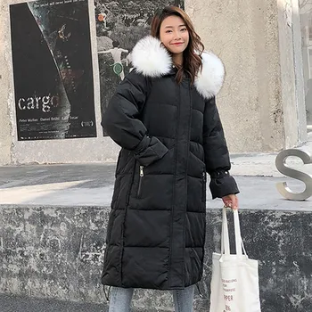 

Women Winter Jacket With Fur collar Warm Hooded Female 2020 Women Winter Coat Long Parka Women Outwear Camperas women down coat