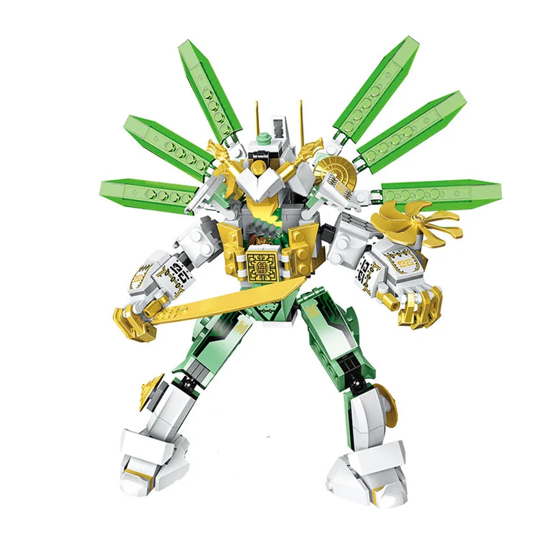 

316pcs Ninja Dragon Knight Machine armor Model Building Blocks Compatible legoingly KAI JAY ZANE Figures Bricks toys for childre