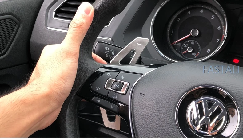 Для Tiguan второго поколения- рулевое колесо из алюминиевого сплава сдвиг весло расширение переключения наклейка украшение автомобиля