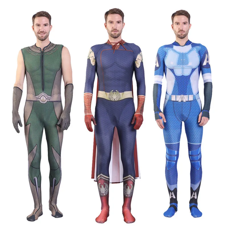 

The Boys Cosplay Costume 3D Spandex Zentai Suit Adult Kid The Seven Homelander A-Train The Deep Starlight Bodysuit Costume