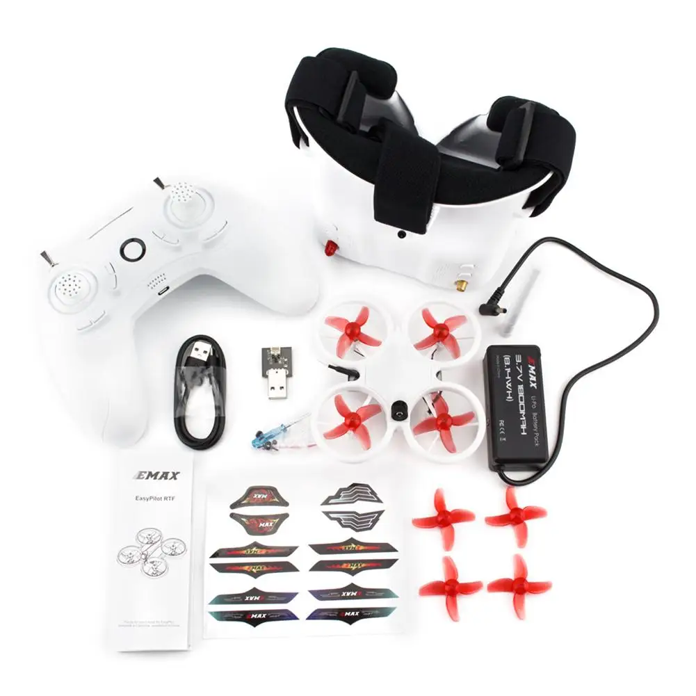 FPV дрона с дистанционным управлением EMAX Tinyhawk RTF Дрон вертолет с четырьмя осями 6-канальный Квадрокоптер гоночный Дрон с видом от первого лица с очками и контроллер