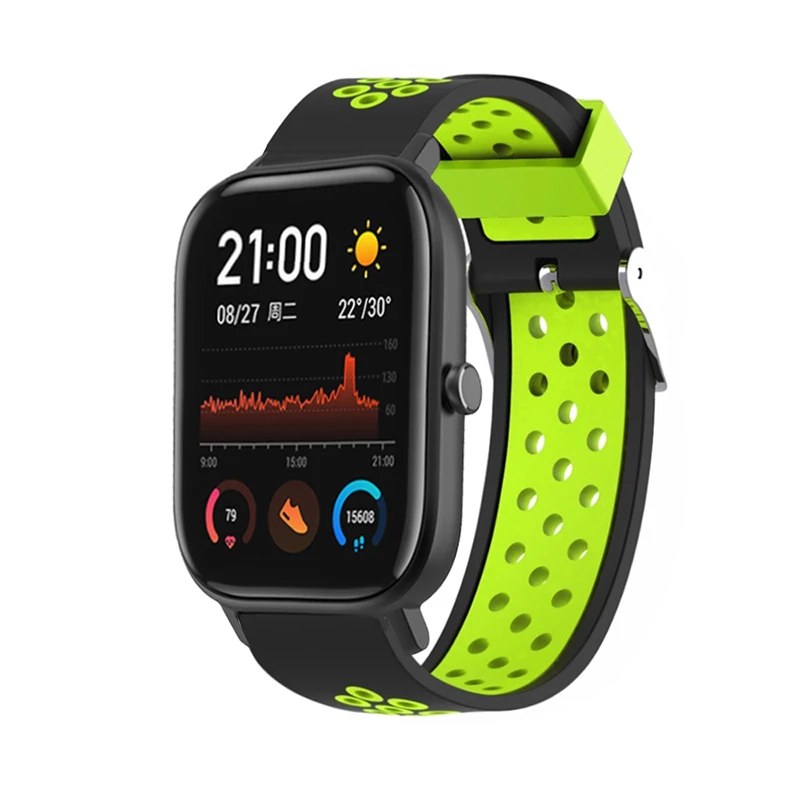 Для Amazfit GTS Смарт-часы ремешок спортивный силиконовый сменный ремешок двухцветный дышащий ремешок с отверстием для Amazfit GTS силиконовый ремешок