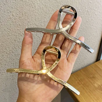 2022 New Women Elegant Gold Silver Hollow Geometric Metal Hair Claw Vintage Hair Clips Headband Hairpin Fashion Hair Accessories 4