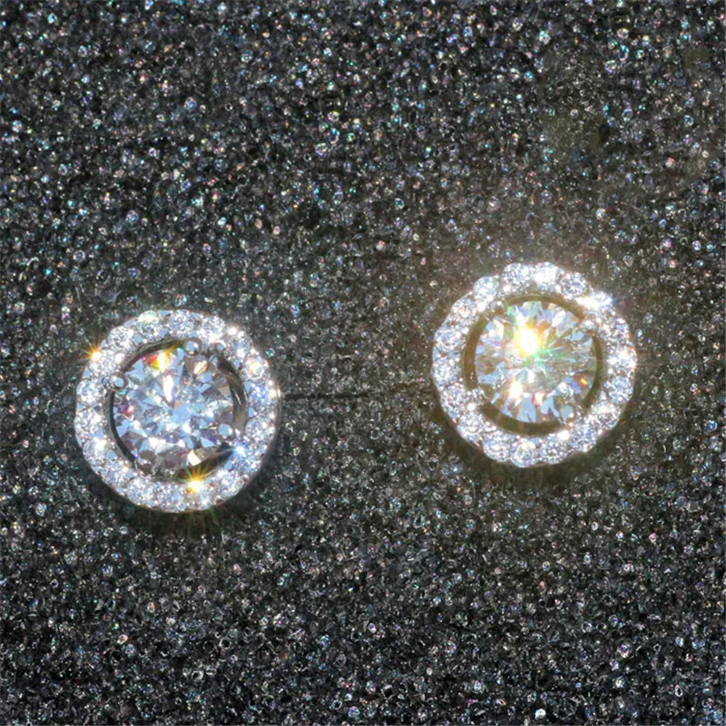 Stud Earrings For Women S925 Silver Cubic Zirconia Wedding Romantic Bridal Fine Jewelry Engagement Brincos Drop Shipping CCE032