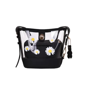 

Women's Bag 2020 Summer Korean-Style Fashion Transparent Different Size Bags Daisy Shoulder/Crossbody Bag