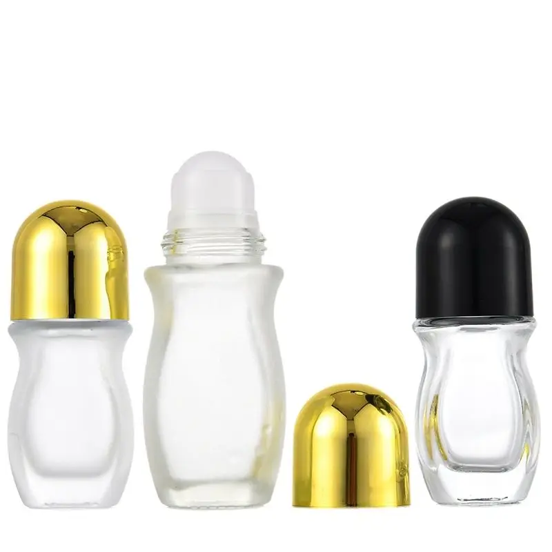 

Roll On Bottles 30ml 50ML Clear Frosted Glass Essential Oil Massage Vials Big Ball Cosmetic Perfume Refillable Roller Bottles