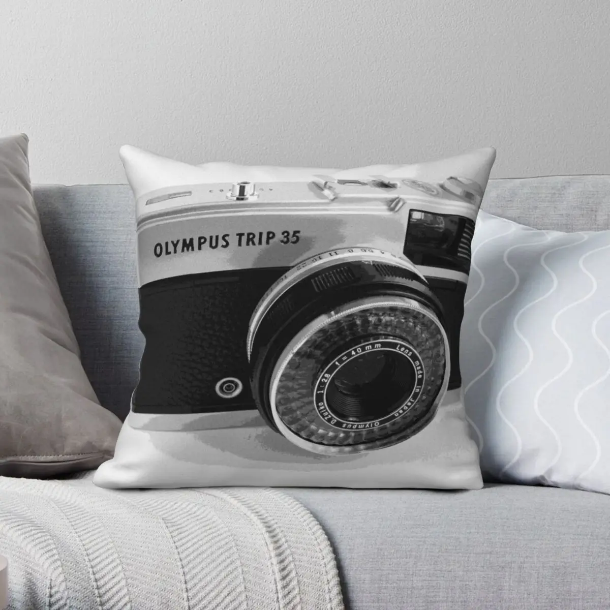 Olympus Trip 35 Federa Quadrata Poliestere Lino Velluto Modello Zip Decor Federa Per Cuscino Copridivano
