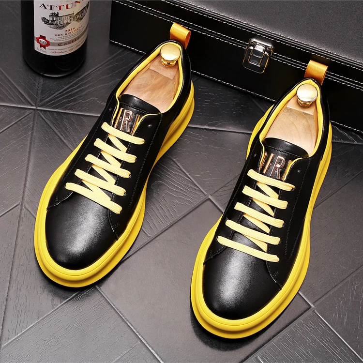 2020 New Popular Men's luxury Designer mixed color lace-up Casual flats Shoes moccasins skateboard Sapato Social Masculino | Обувь