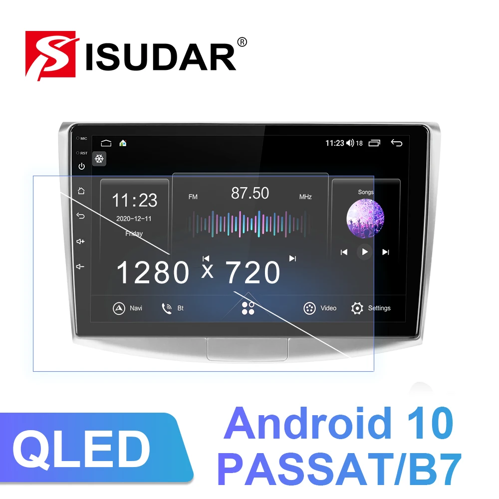 ISUDAR V72 Android 10.0 Car Radio For VW/Volkswagen/Passat B7 B6 CC DVD Player  Multimedia Audio RAM 4GB ROM 128G DSP FM No 2DIN