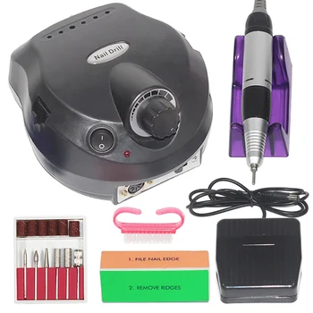 

Electric nail rig 35000 rpm new version of silicone anti-burning cover handle manicure machine file nail tool kit