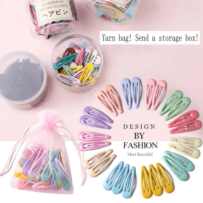 3-40Pcs 5cm Snap Hair Clips for Clip Pins BB Hairpin Color Metal Barrettes Baby Children Women Girl Styling Accessories |