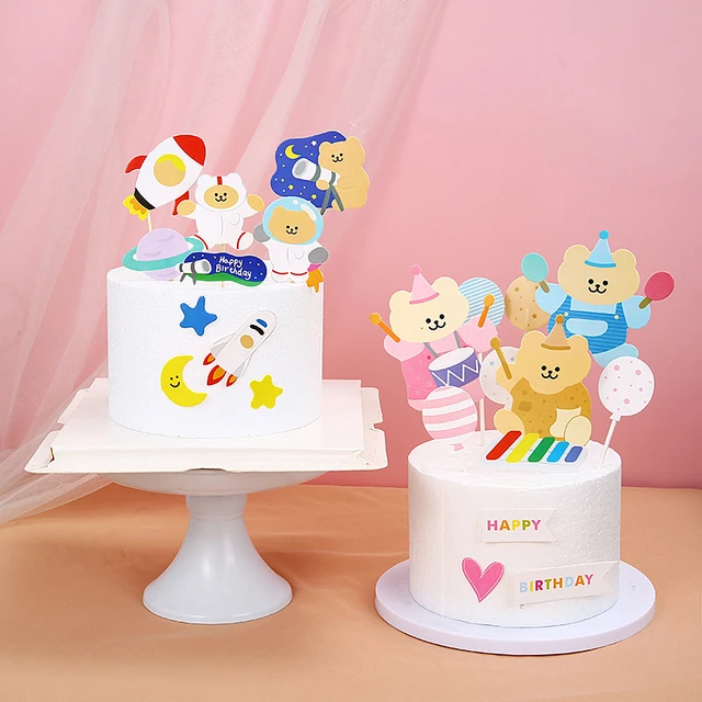 Décoration de gâteau en forme d'arc-en-ciel pour garçon et fille, décor de  fête préChristophe, pour 1er anniversaire - AliExpress
