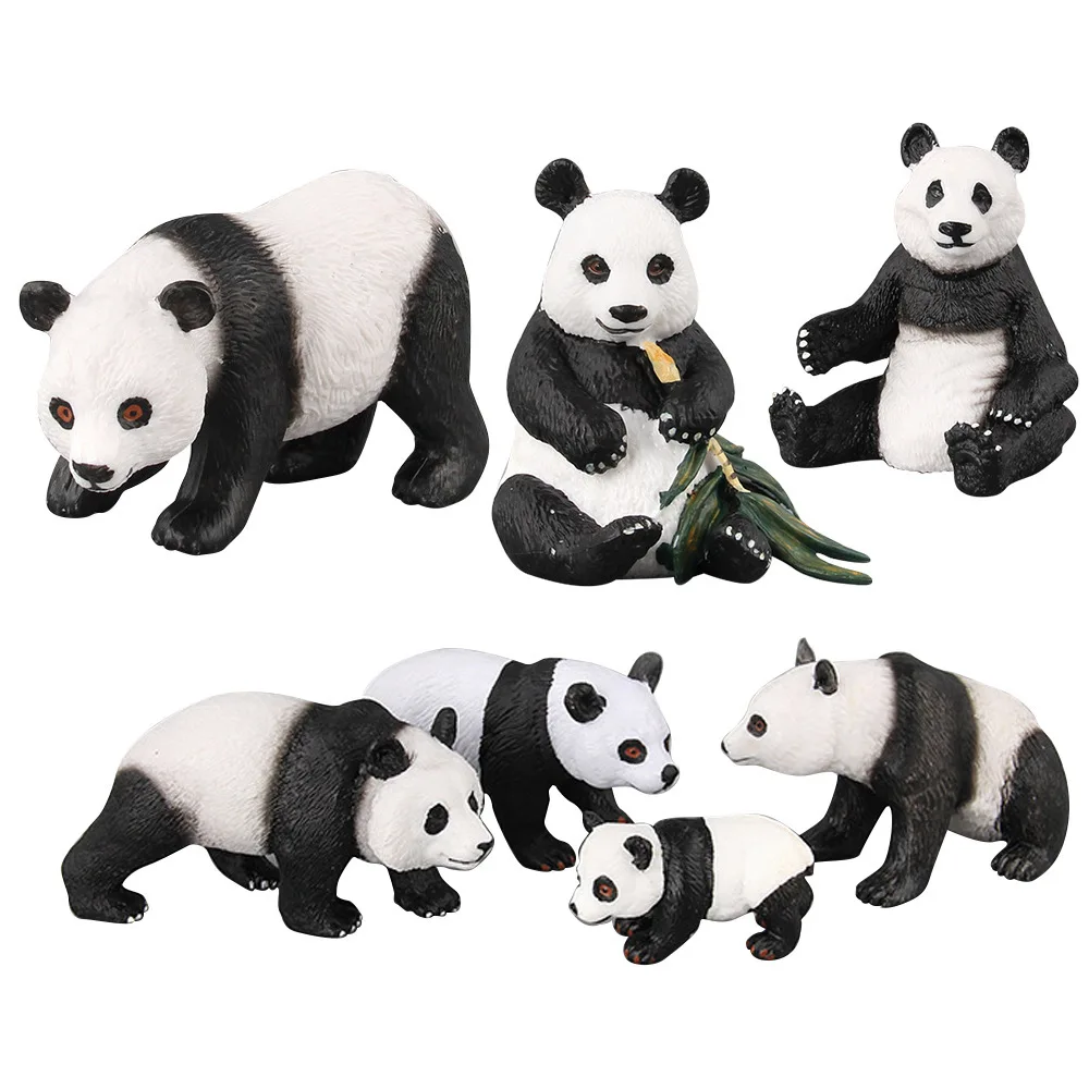 

Children Solid Model Wild Animal Model Animal Park Toy Set National Treasure Panda Mother And Child Baby Seven-