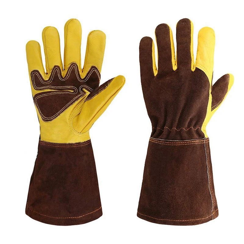 

Olson Deepak Grain Leather Mig Gloves with Split Leather Palm Reinforcements, Split Leather Back, Cotton Lining, Seamless Forefi
