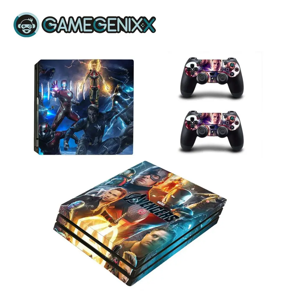 The Avengers GAMEGENIXX наклейка на кожу Съемная крышка ПВХ винил для PS4 Pro консоли и 2 контроллера-Мстители - Цвет: The Avengers