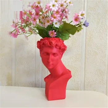 

Resin Colored Drawing Figure Sculpture Classic Giuliano de Medici Head Portraits FlowerPot Home Flower Receptacle Vase X5580