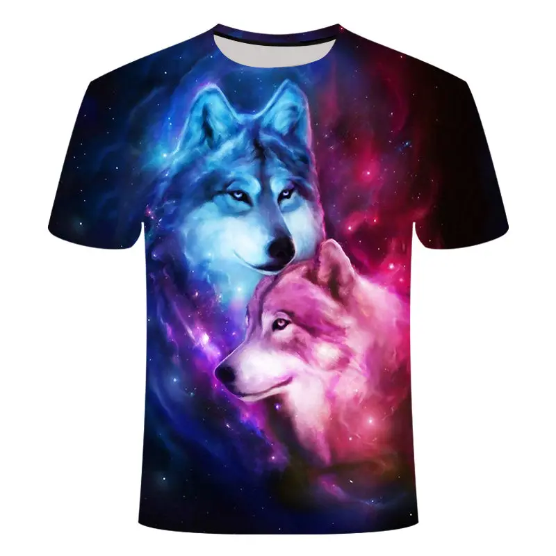 Крутая футболка с 3D принтом волка для мужчин и женщин, модная футболка с 3d принтом орла в стиле хип-хоп, летняя футболка с коротким рукавом и принтом животных, Мужская футболка 6XL - Цвет: TX414