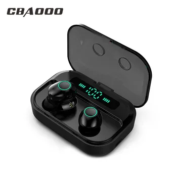 

TWS Wireless earphone Voice Control Bluetooth 5.0 Earpieces Sport Headphone With Power Bank Charging Box For iPhone Android