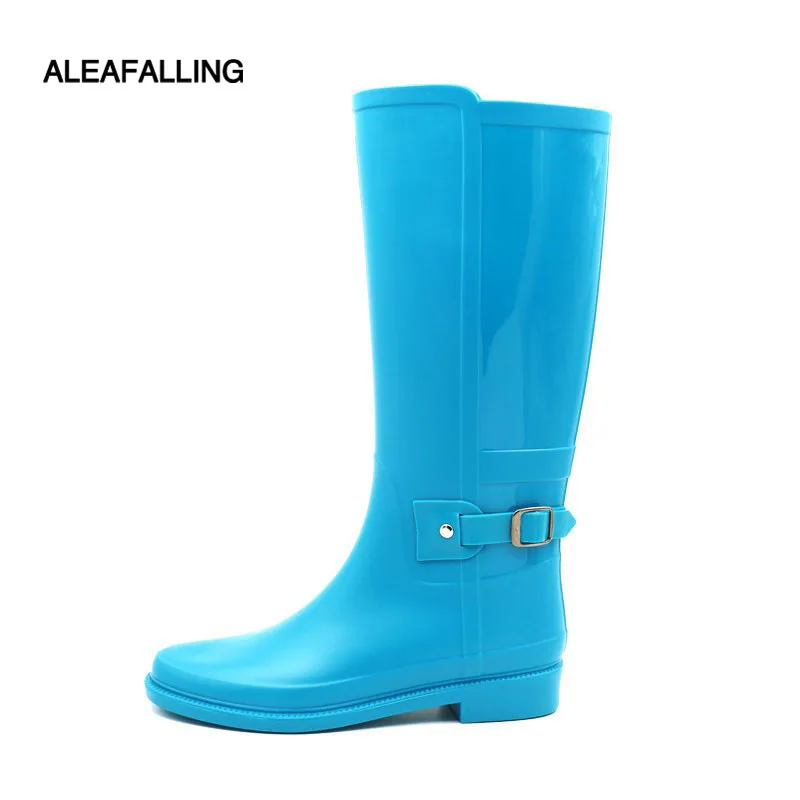 Aleafalling Winter Spring Woman Shoes Soft Leather Kneehigh Rain Boots