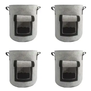 

4 Pack 10 Gallon Smart Potato Bags Window Vegetable Bags with Handles for Potato H3CF