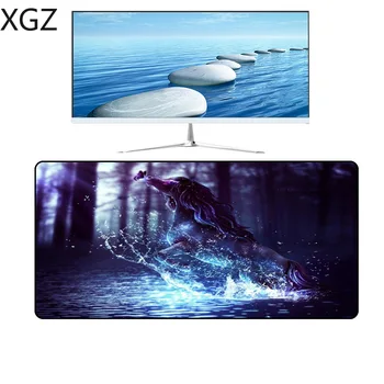 

XGZ large Game Mouse Pad Black Lock-edge Cool Background Forest Horse Computer Desk Mat Speed Washable for Lol Dota Csgo Gamer