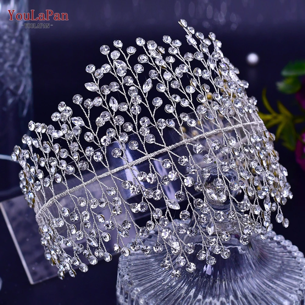 YouLaPan HP258 Silver Rhinestone Crown Bridal Headpieces Luxury Crystal Wedding Tiara Women Headband Hair Accessories Headwear hair accessories,bridal hair accessories,crown headband