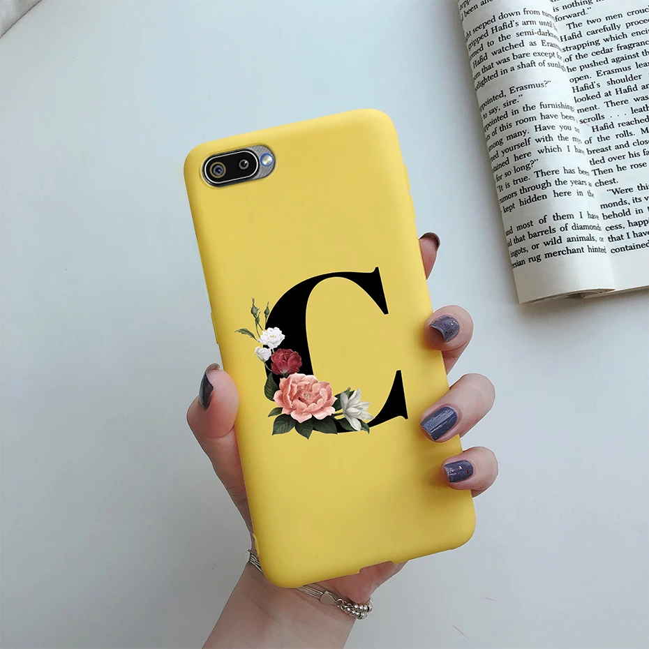 oppo mobile cover For OPPO A1K Phone Case Realme C2 Cover Alphabet Letters Flower Silicone Soft Coque For OPPO A1K RMX1941 A1K A1 k CPH1923 Funda cases for oppo phones