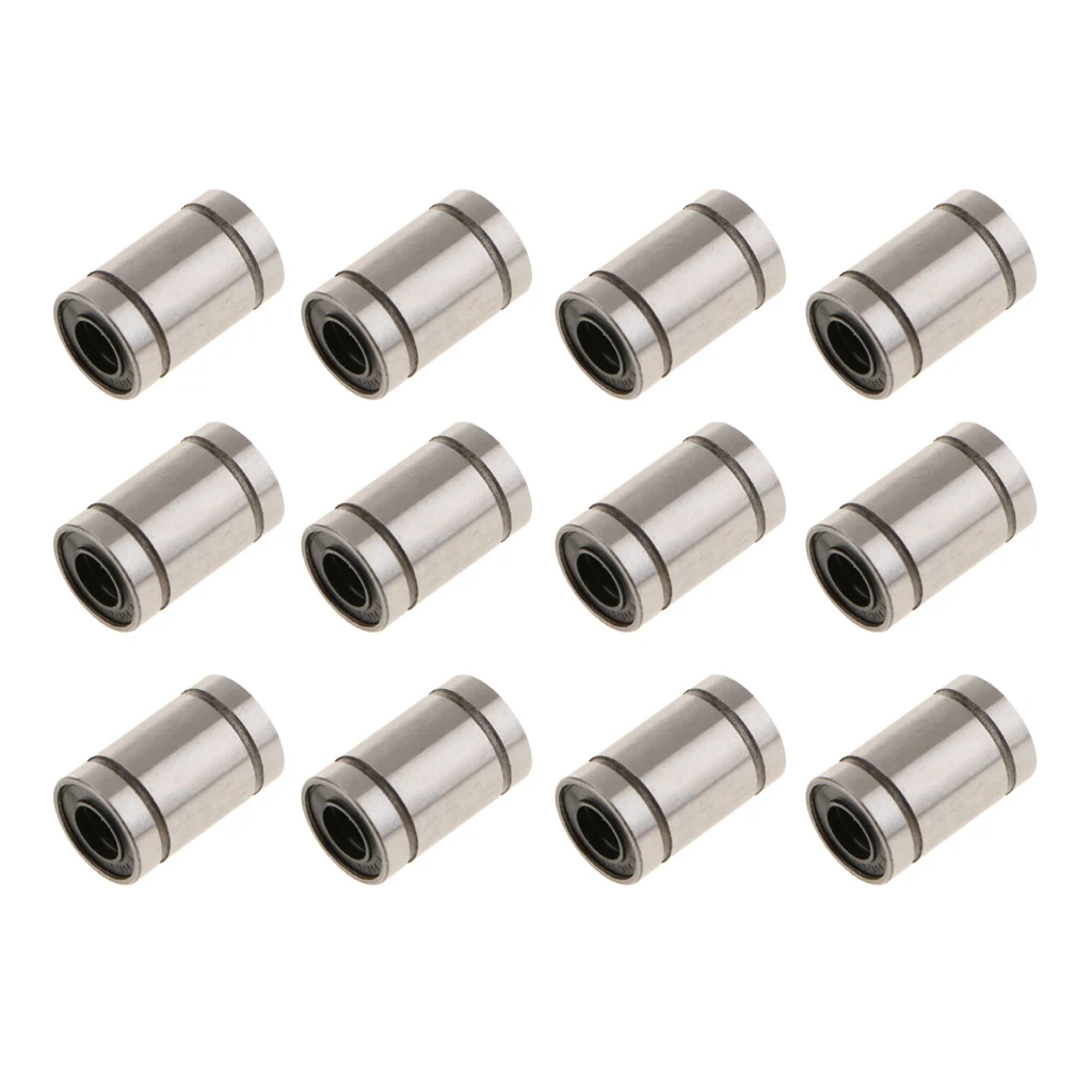 12 Pcs 17mm Linear Bearing Bushing LM6UU 6MM Rubber Sealed for 3D Printer