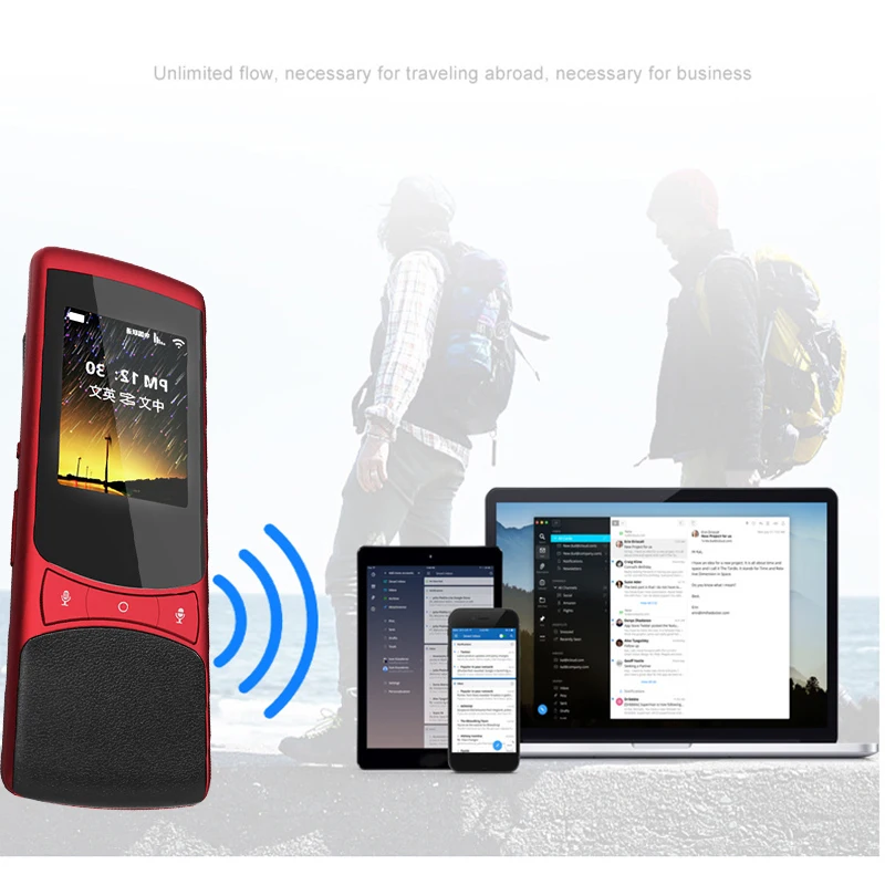 Переводчик с сенсорным экраном 75 языков Global Travel Z1 4G SIM 4G Global Netcom