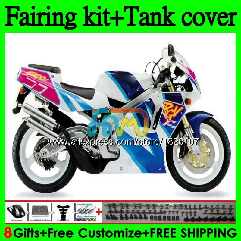 Комплект+ майка для SUZUKI RGV-250 RGV250 SAPC VJ22 103BS. 85 VJ21 RGV 250 92 93 94 95 96 1992 1993 1994 горячая распродажа синий 1995 1996 обтекатель - Цвет: No. 1